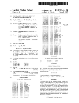 United States Patent $835 a 88: As: Inhibitor 1-((R)-3-(4-Amino-3-(4