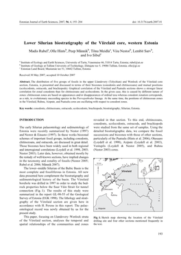 Lower Silurian Biostratigraphy of the Viirelaid Core, Western Estonia