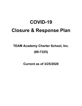 COVID-19 Closure & Response Plan