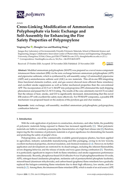 Cross-Linking Modification of Ammonium Polyphosphate Via Ionic