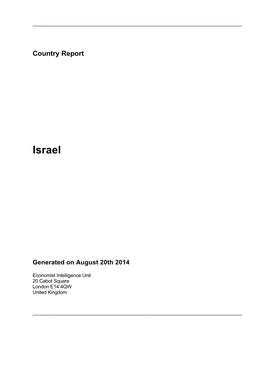 Country Report Israel August 2014