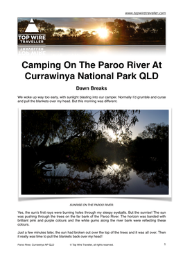 Camping on the Paroo River at Currawinya National Park QLD.Pages