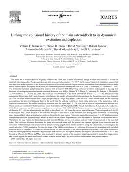 Linking the Collisional History of the Main Asteroid Belt to Its Dynamical Excitation and Depletion