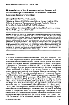 First Zoeal Stages of Four Sesarma Species from Panama, with Identification Keys and Remarks on the American Sesarminae (Crustacea: Brachyura: Grapsidae)