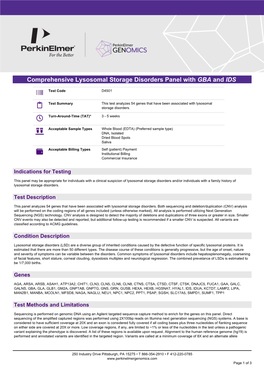 Comprehensive Lysosomal Storage Disorders Panel with GBA and IDS