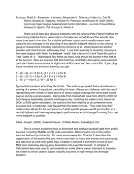 Summaries of Research Using Retrosheet Data