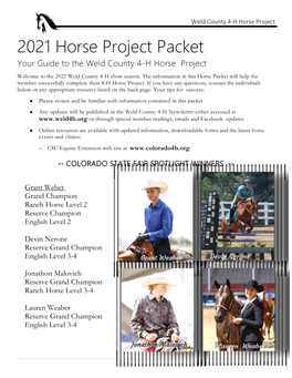 2021 Horse Project Packet(PDF, 7MB)