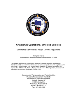 Chapter 25 Operations, Wheeled Vehicles
