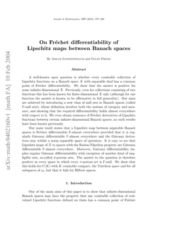 On Fréchet Differentiability of Lipschitz Maps Between Banach Spaces