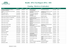 Health - DNA Test Report: DNA - SD2