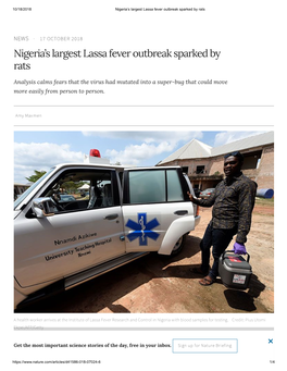 Nigeria's Largest Lassa Fever Outbreak Sparked by Rats