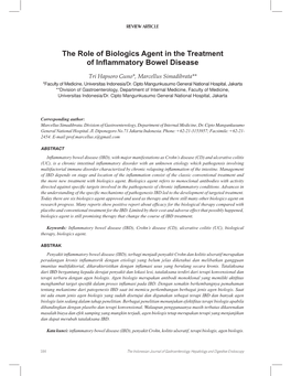 The Role of Biologics Agent in the Treatment of In.Ammatory Bowel