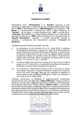 19. Comunicato Stampa 11 Luglio 2018