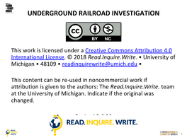 Underground Railroad Investigation