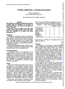 Teething Complications, a Persisting Misconception IAN L