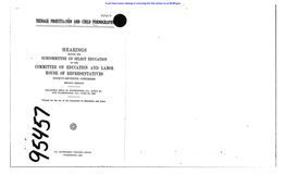 H'earings Before the ~ Subcommittee on Select Education of the Committee on Education and Labor House of Representatives Ninety-Seventh Congress Second Session