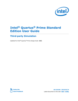 Intel® Quartus® Prime Standard Edition User Guide Third-Party Simulation