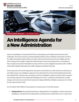 An Intelligence Agenda for a New Administration