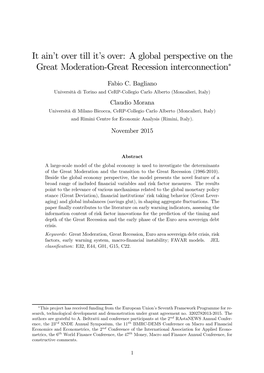 A Global Perspective on the Great Moderation-Great Recession Interconnection∗