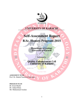 Self-Assessment Report B.Sc