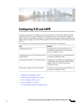 Configuring X.25 and LAPB