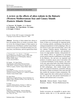 A Review on the Effects of Alien Rodents in the Balearic (Western Mediterranean Sea) and Canary Islands (Eastern Atlantic Ocean)