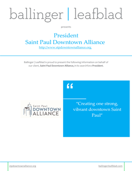 President Saint Paul Downtown Alliance