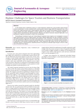 Hyplane: Challenges for Space Tourism and Business Transportation