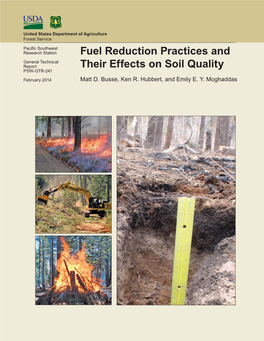 Fuel Reduction Practices and Their Effects on Soil Quality