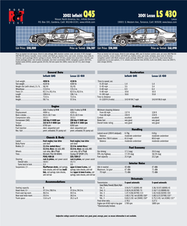 2002 Infiniti Q45 2001 Lexus LS