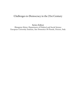 Challenges to Democracy in the 21St Century