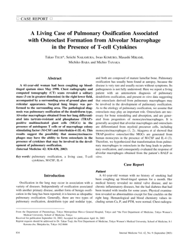 Aliving Case of Pulmonary Ossification Associated With