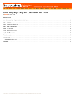 Instructables.Com/Id/Swiss-Army-Keys-Key-And-Leatherman-Mod/ Intro: Swiss Army Keys - Key and Leatherman Mod / Hack Modify Your Keys to Fit in a Leatherman
