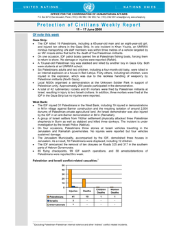 Protection of Civilians Weekly Report