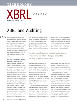 XBRL and Auditing