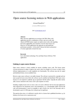 Open Source Licensing Notices in Web Applications 81