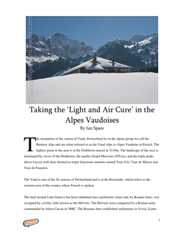 Taking the 'Light and Air Cure' in the Alpes Vaudoises