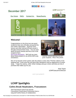 December 2017 LCHIP Spotlights