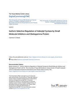 Isoform Selective Regulation of Adenylyl Cyclase by Small Molecule Inhibitors and Gbetagamma Protein