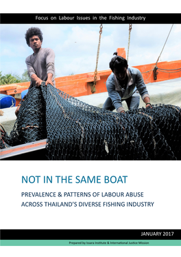 Not in the Same Boat Prevalence & Patterns of Labour Abuse Across Thailand’S Diverse Fishing Industry