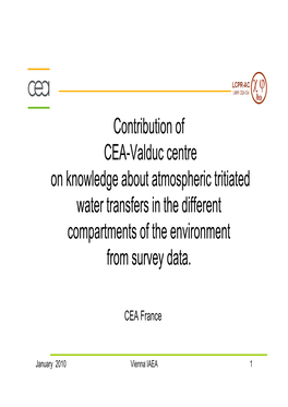 Contribution of CEA-Valduc Centre on Knowledge About Atmospheric Tritiated Water Transfers in the Different Compartments of the Environment from Survey Data