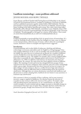 Landform Terminology—Some Problems Addressed