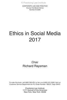 Ethics in Social Media 2017