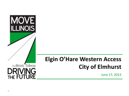 Elgin O'hare Western Access City of Elmhurst