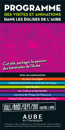 Programme Des Visites Et Animations Dans Les Églises De L’Aube