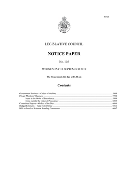 Notice Paper