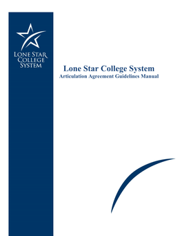 Lone Star College System Articulation Agreement Guidelines Manual