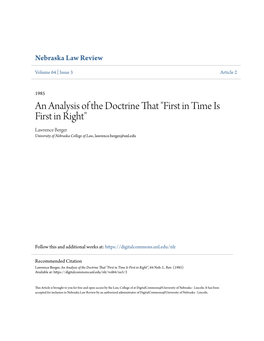 An Analysis of the Doctrine That 