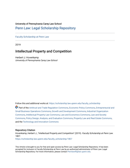 Intellectual Property and Competition