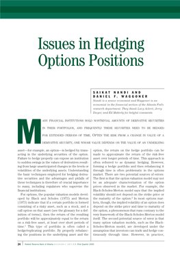 Issues in Hedging Options Positions